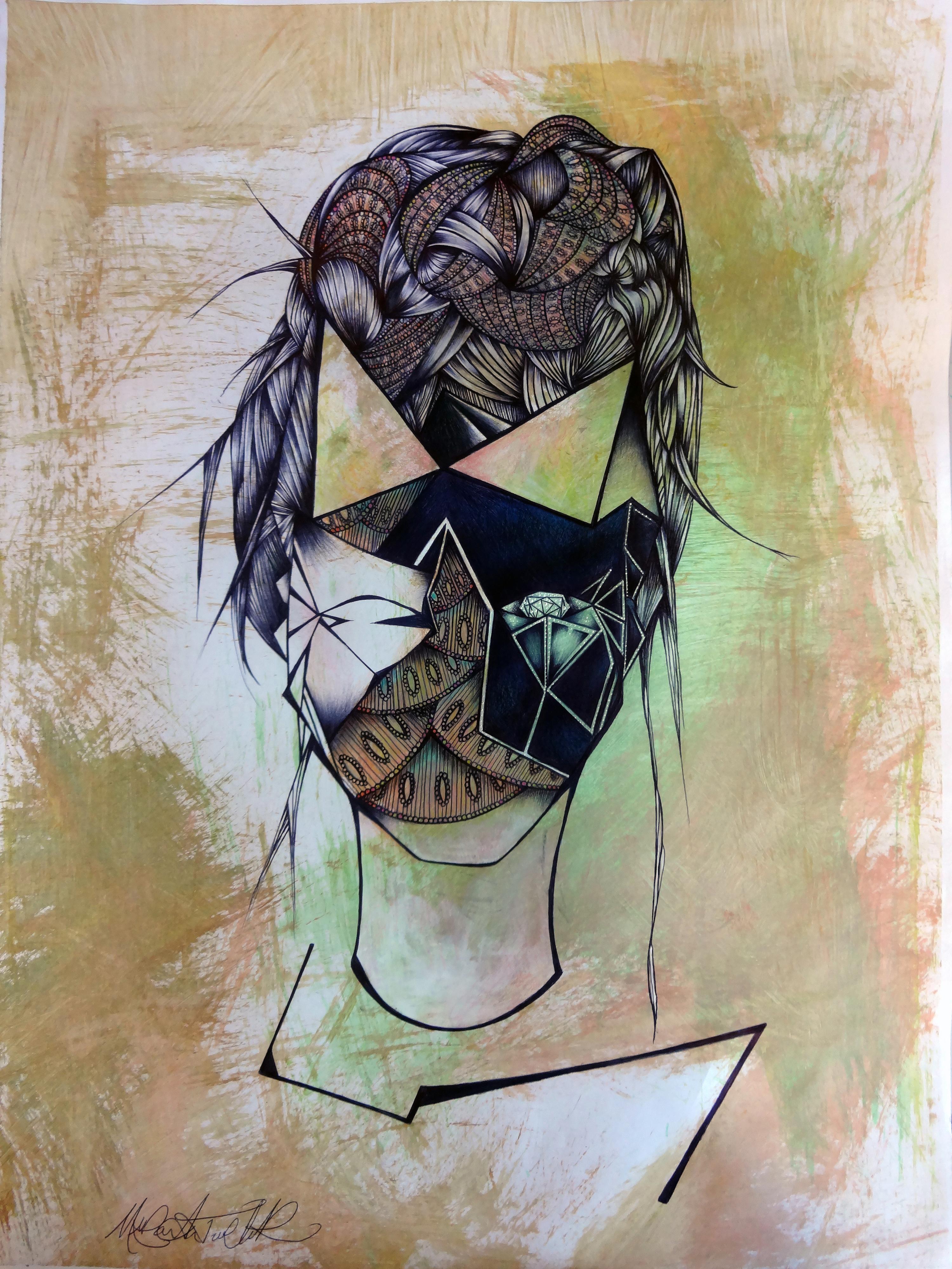 Picture of woman with diamond eyes and lace mask