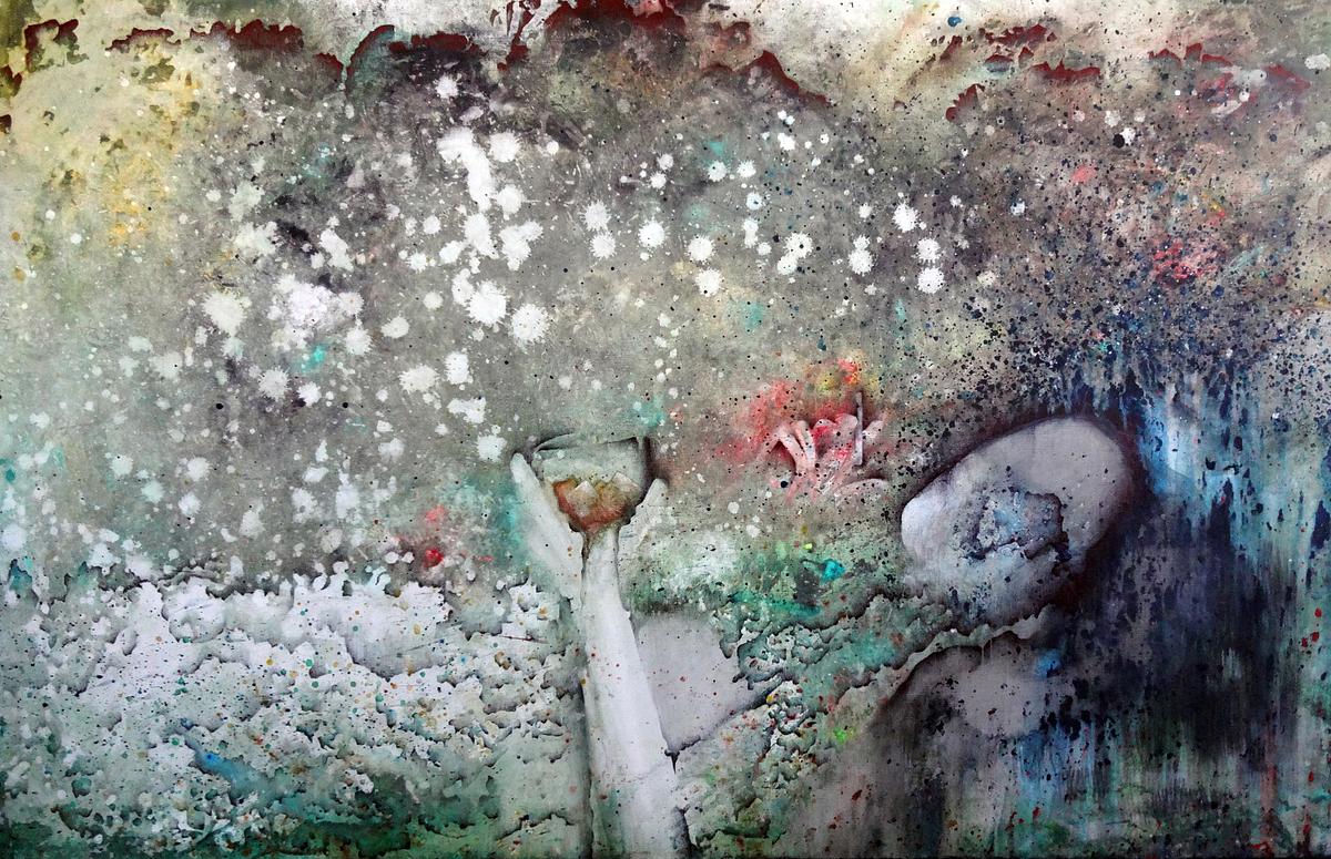 woman drinking whiskey smoking