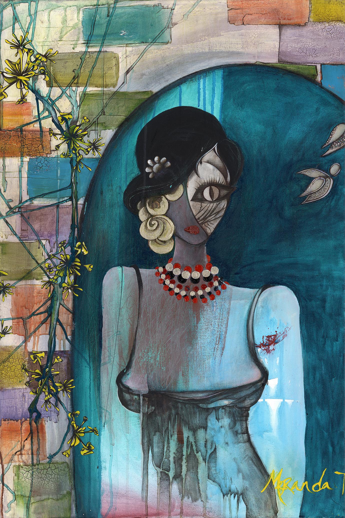 surreal art, cat mask